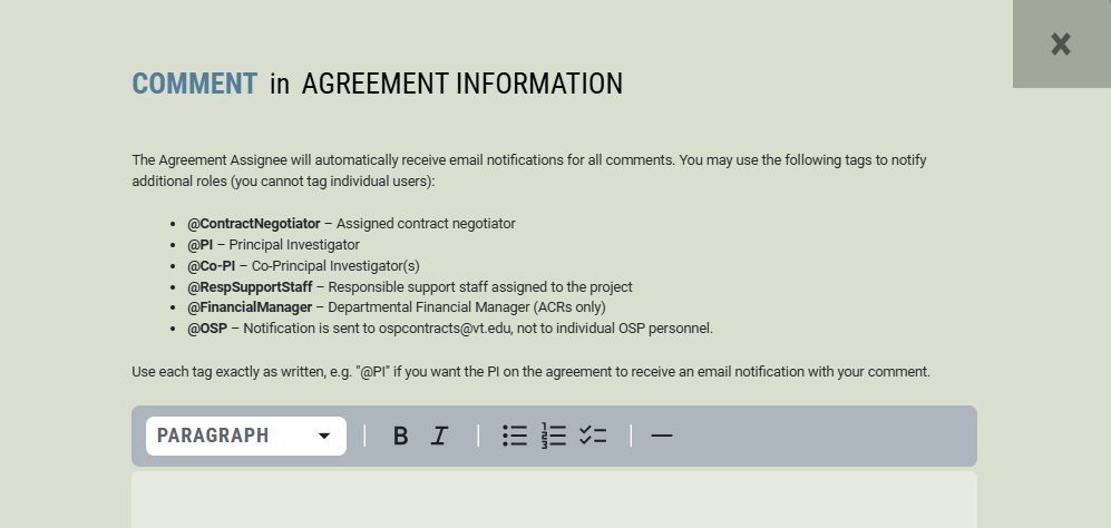 Tagging Instructions for Non-ORI