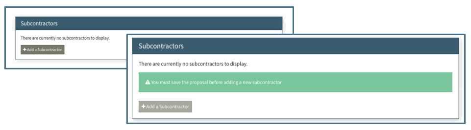 Subcontractor Section Active