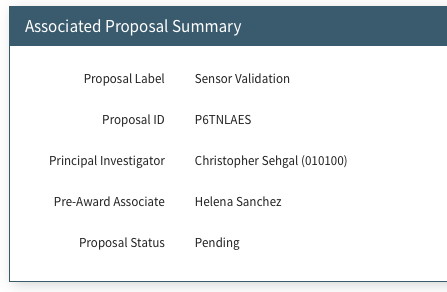 Associated Proposal Summary