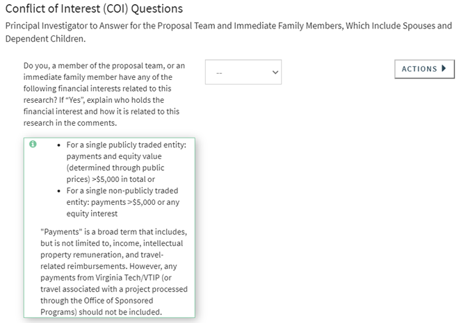 Updated COI Question